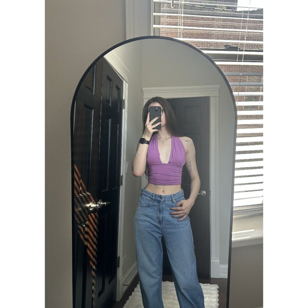 FP One Purple Halter Crop Top Size Small